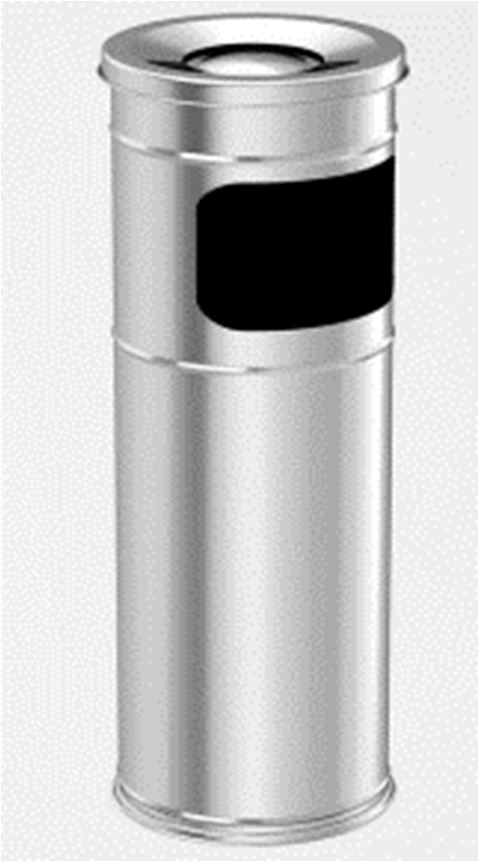 F�m �ll� Szemetes Hamutart�val 22 cm